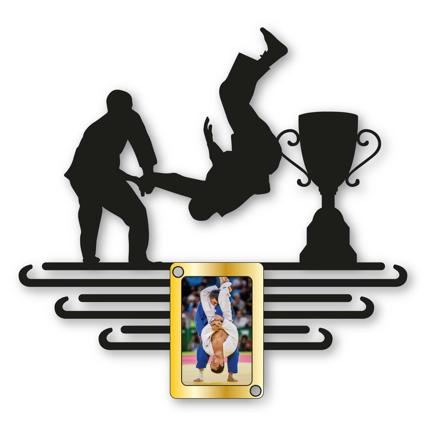 מתלה מדליות לג'ודו עם תמונה