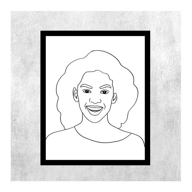 איור ממוסגר לבת זוג - שחור לבן