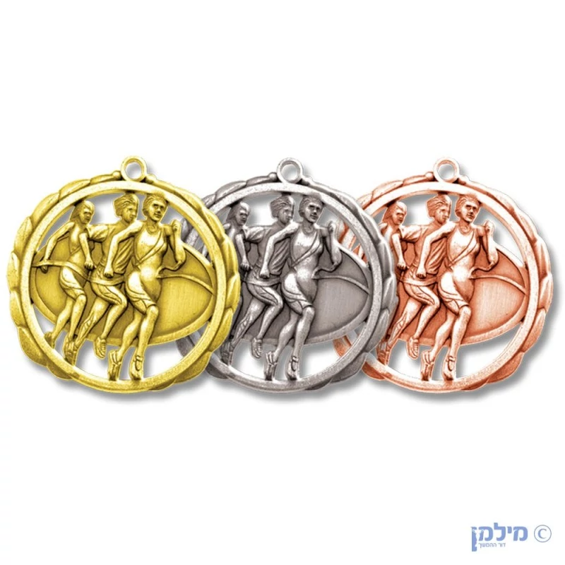 מדליה "ריצה נשים" מוטבעת תלת מימד בקוטר 6 ס"מ