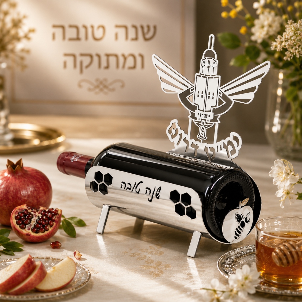 מעמד אומנותי לבקבוק יין בהתאמה אישית מלאה